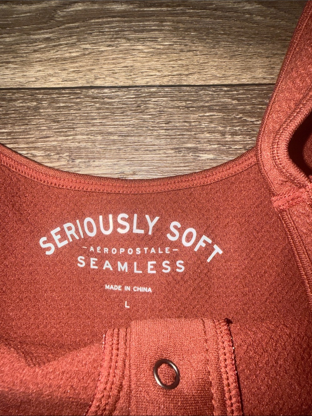 Aeropostale Rust Button-Front Ribbed Crop Tank - Picture 2 of 4